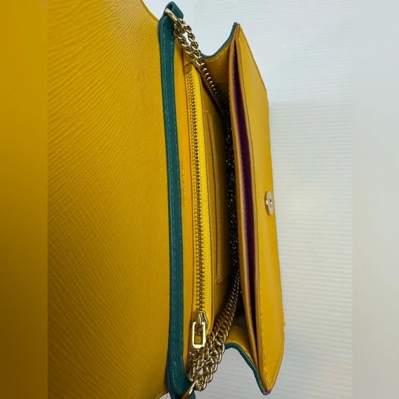 DVF Diane Von Furstenberg   Leather Shoulder Crossbody Bag Clutch Chain Strap - Picture 11 of 16